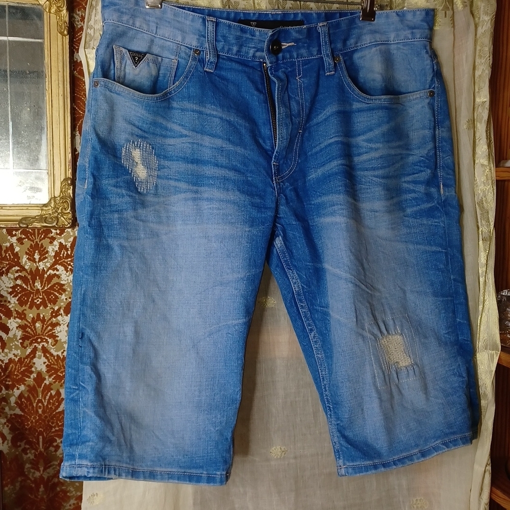guess Denim Jean shorts regular short worn look 34